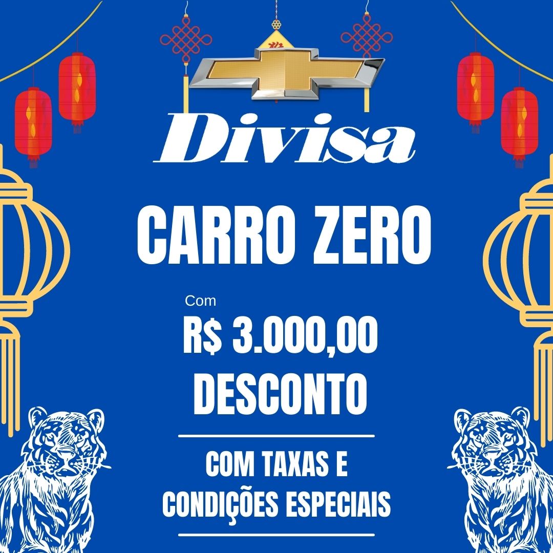 Presentão: DIVISA VEÍCULOS dá R$ 3 mil de descontos na compra do carro zero r$ 3.000,00