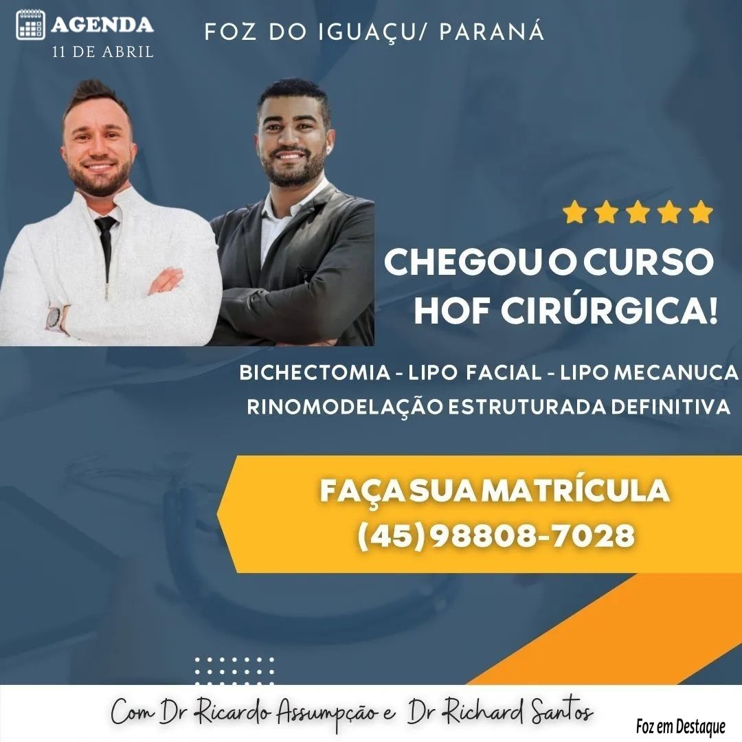 OPORTUNIDADE: ESPECIALISTA OFERECE CURSO AVANÇADO NA ÁREA DA SAÚDE AGENDA-