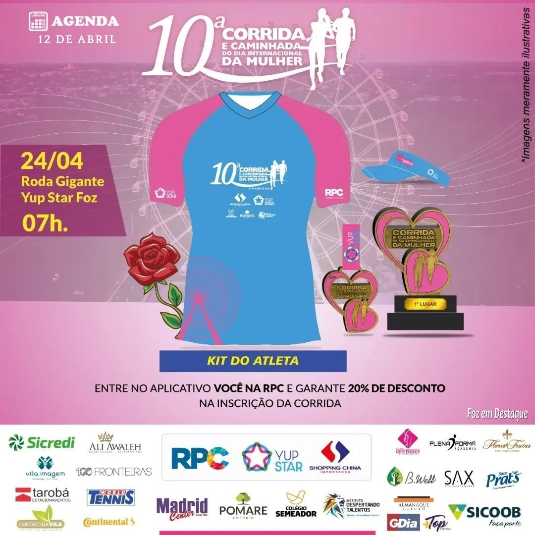 CORRIDA E CAMINHADA DO DIA INTERNACIONAL DA MULHER agenda-corrida