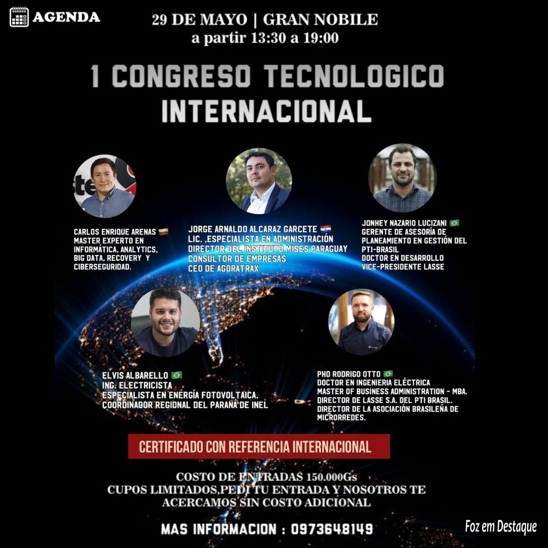 CIUDAD DEL ESTE SEDIA 1º CONGRESSO TECNOLÓGICO INTERNACIONAL congresso tecnologico