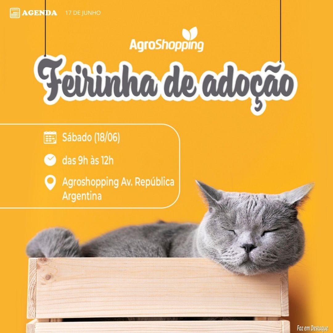 FEIRINHA DE ADOÇÃO DA AGROSHOPPING! agenda-agroshopping
