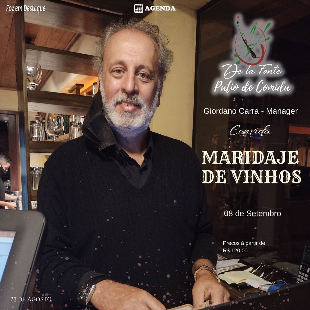 Restaurante DE LA FONTE apresenta MARIDAJE DE VINHOS giordano carra de la fonte