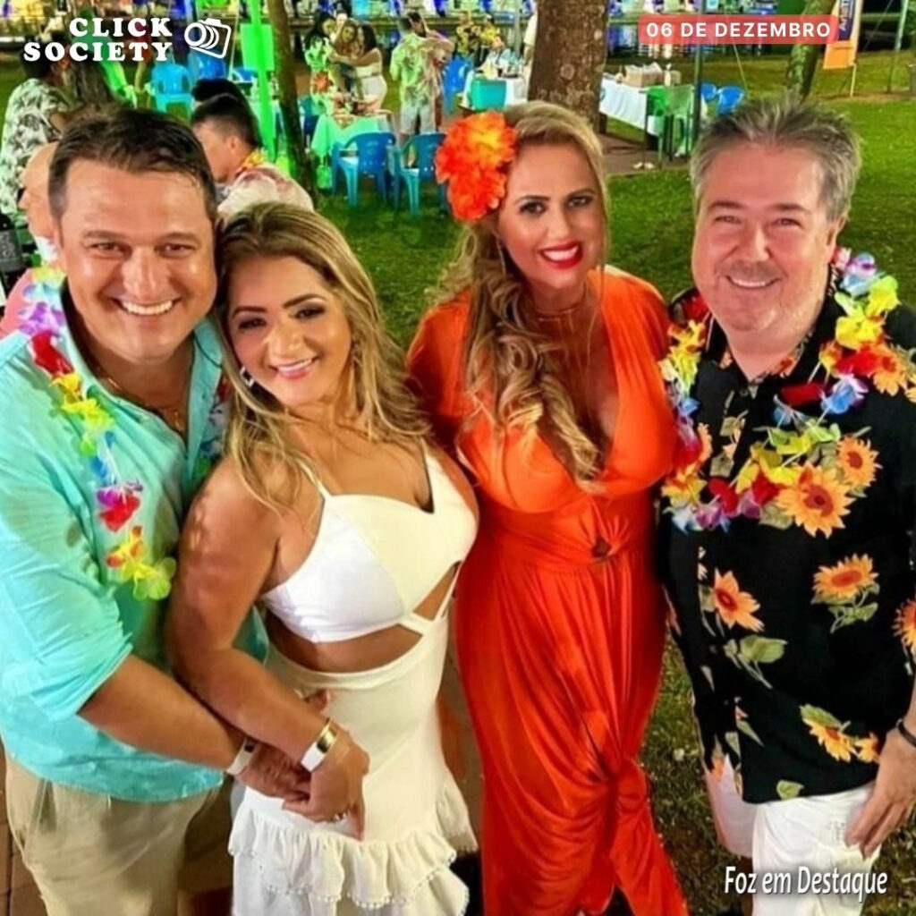 BAILE OD HAWAII ICLI O Comodoro Evandro Ferreira, com a sua esposa Solange Ferreira, e Sílvia Rodrigues e Dr José Antonio Rodrigues Júnior