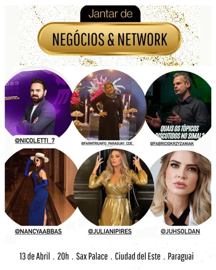 JANTAR NETWORK by MIRIANBORGES
PASTOR NICOLETTI, JULIANI PIRES, FABRÍCIO KRZYZANIAK, NANCY RAAQUEL, JULIANI PIRES, JULIANA S. MACIEL