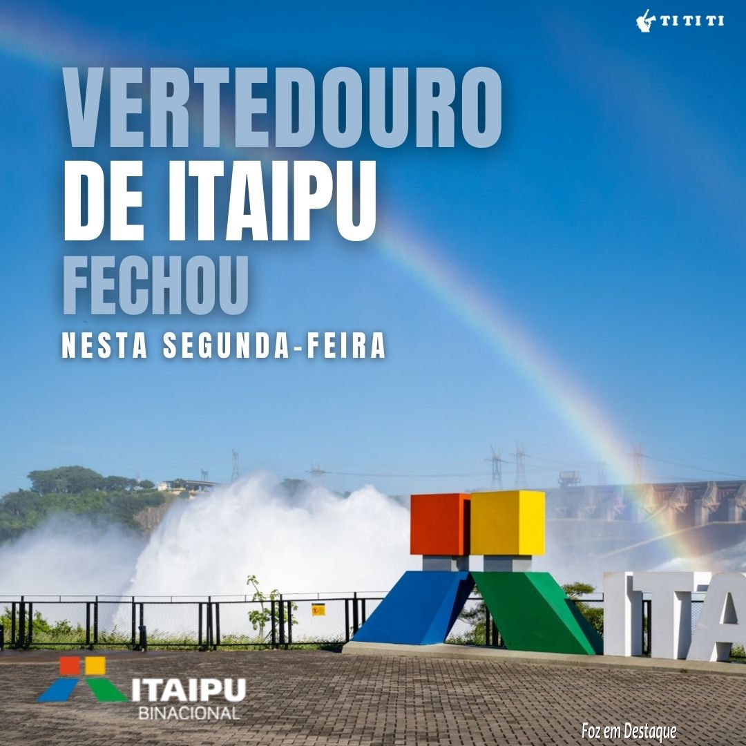 Vertedouro da Itaipu fechou nesta segunda-feira tititi-itaipu-1