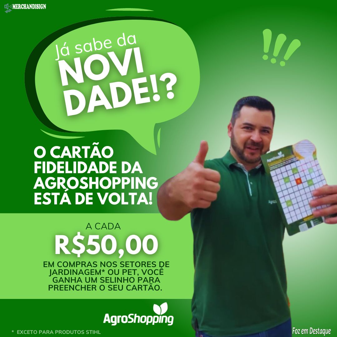 O Cartão Fidelidade da AgroShopping está de volta! merchan-agro