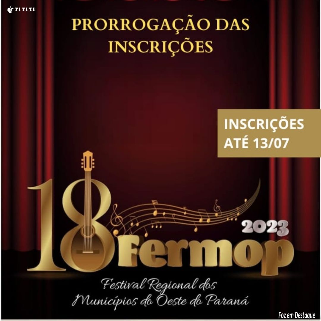 Inscrições para a FERMOP são prorrogadas até 13 de julho tititi - pmfi