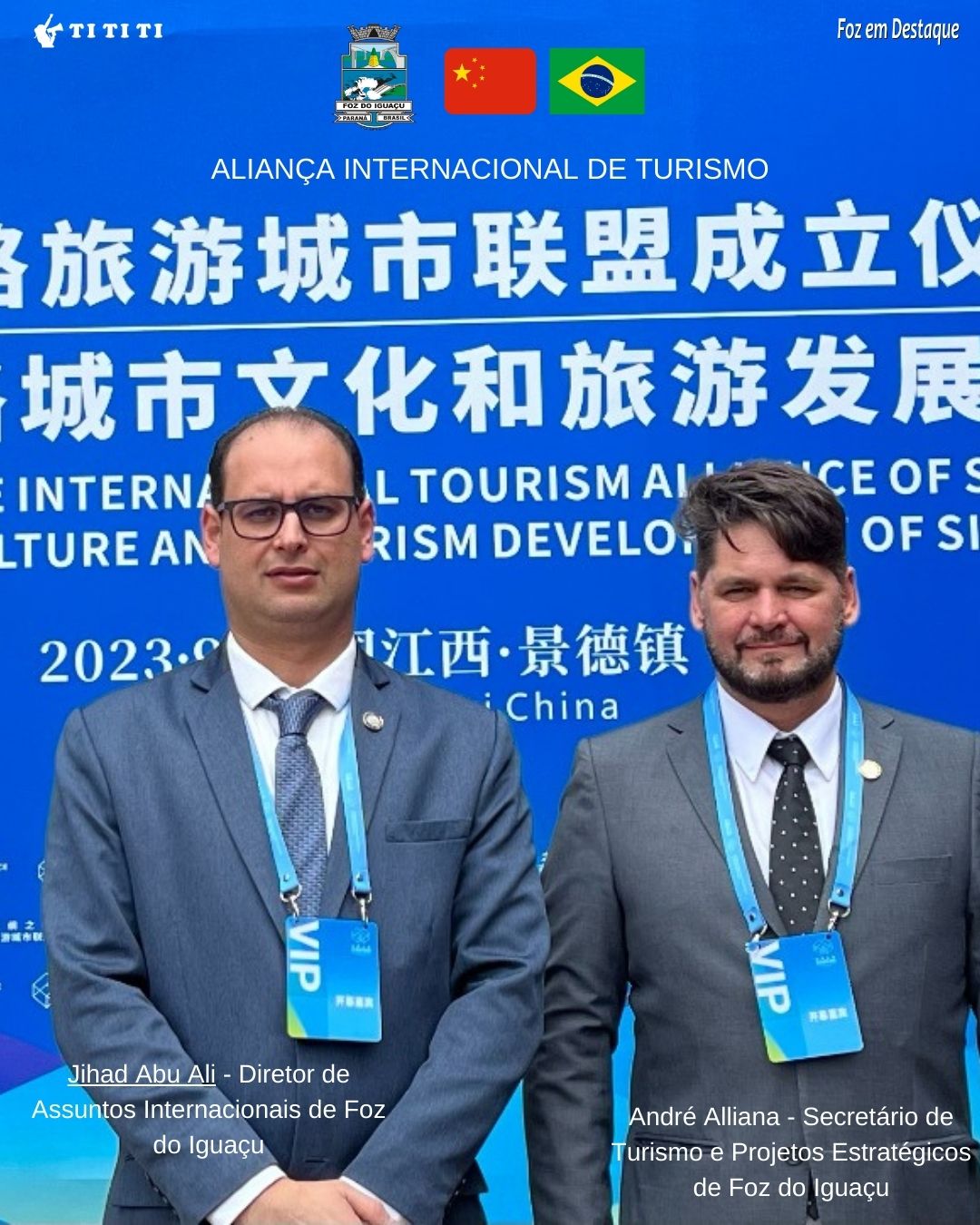 FOZ DO IGUAÇU NA CHINA PARA GARANTIR LUGAR EM ALIANÇA INTERNACIONAL DE TURISMO Cidade é a única das Américas a integrar a Aliança Internacional de Turismo das cidades da Rota da Seda