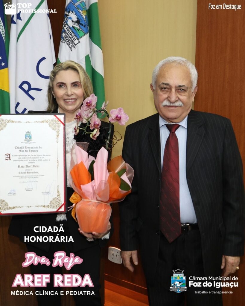 RAJA AREF CIDADÃ HONORÁRIA,- AREF REDA PAI