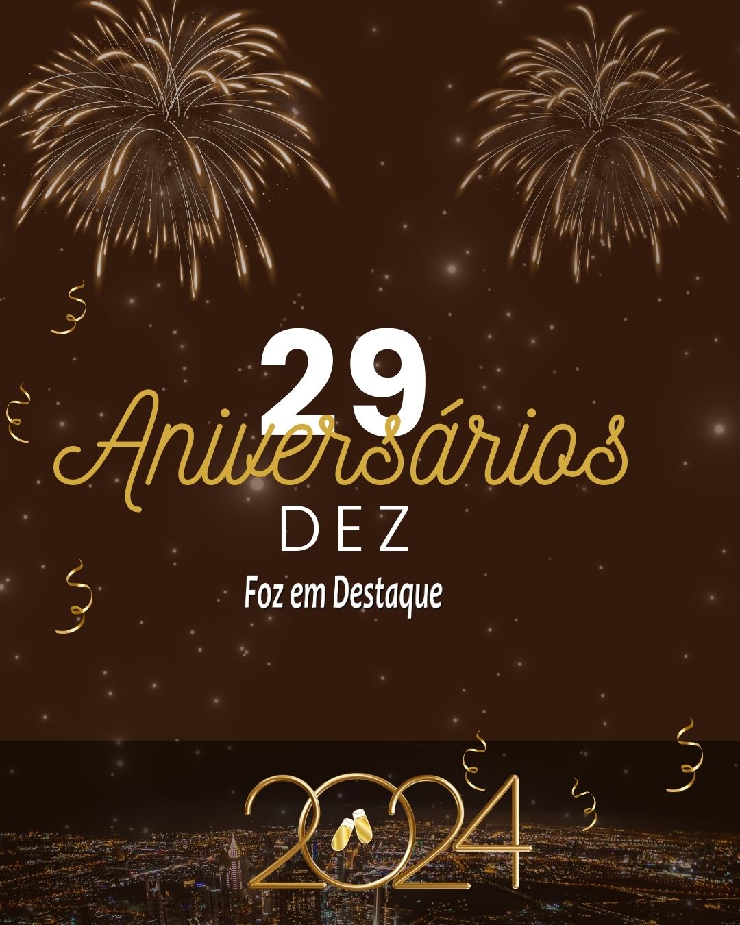 Aniversários 29 Dezembro 2023
