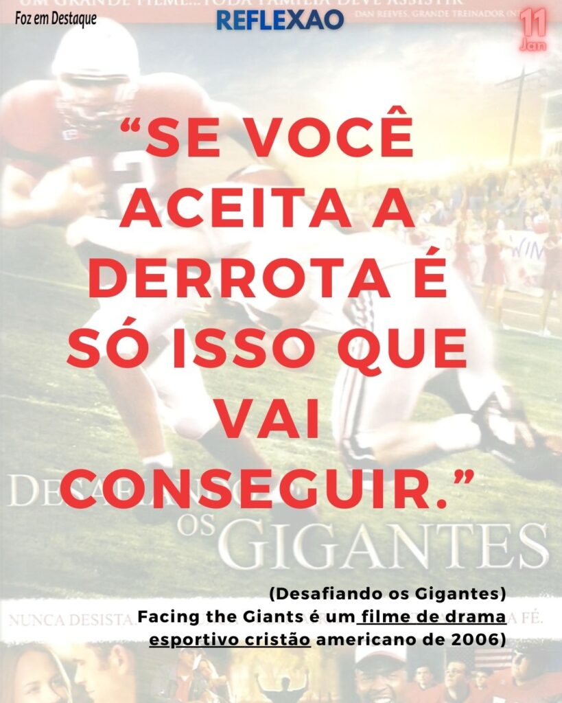 Reflexão 11 Janeiro 2024 - ALEX KENDRICH - DESAFIANDO OS GIGANTES P FOZ EM DESTAQUE