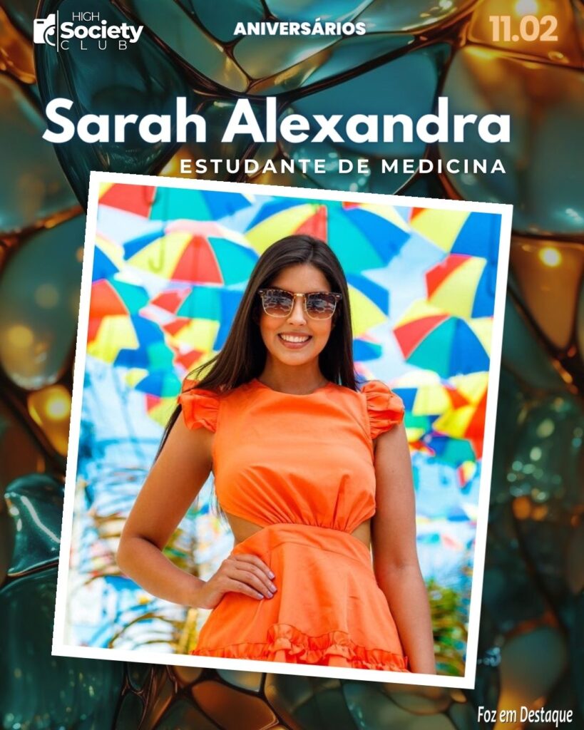 Sarah Alexandra
Estudante de Medicina
Aniversários 11 Fevereiro 2024