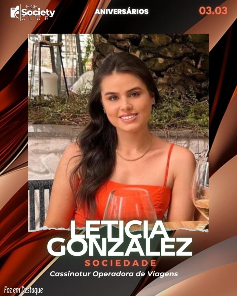 Leticia Gonzalez
Sociedade Cassinotur Operadora de Viagens
Aniversários 03 de Março 2024