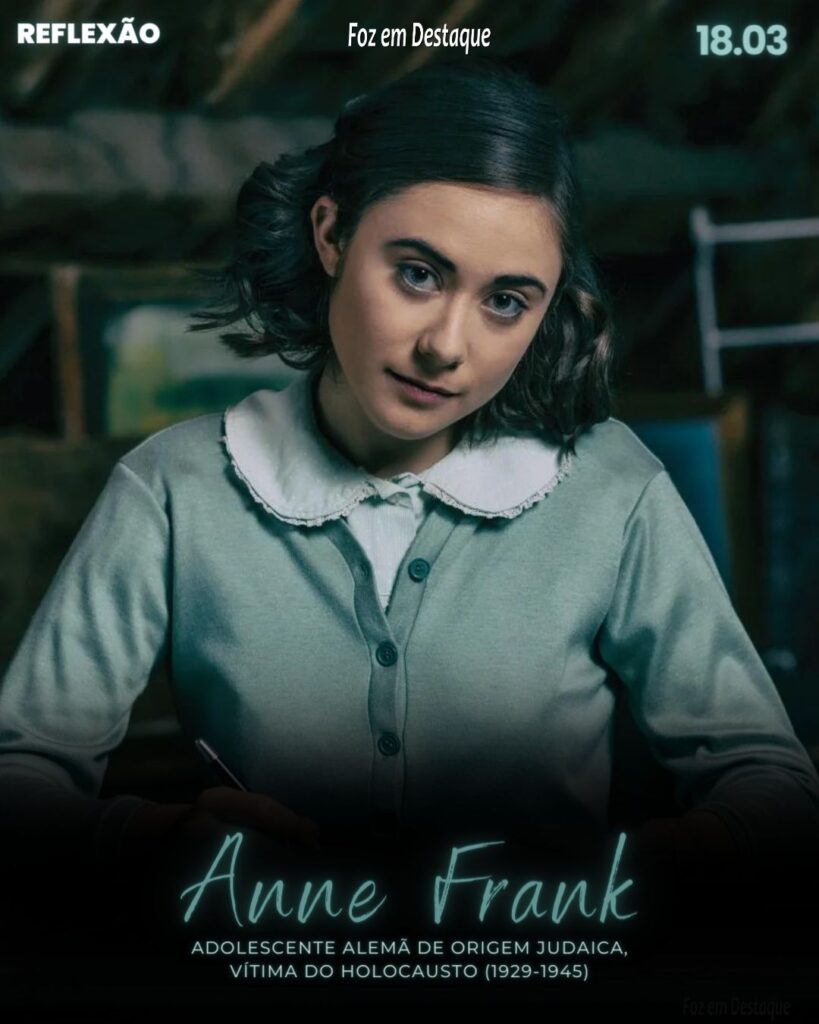 Reflexão 18 de Março 2024 Foz em Destaque - “Apesar de tudo, ainda acredito na bondade humana.” (Anne Frank)
Adolescente alemã de origem judaica, vítima do Holocausto (1929-1945)
