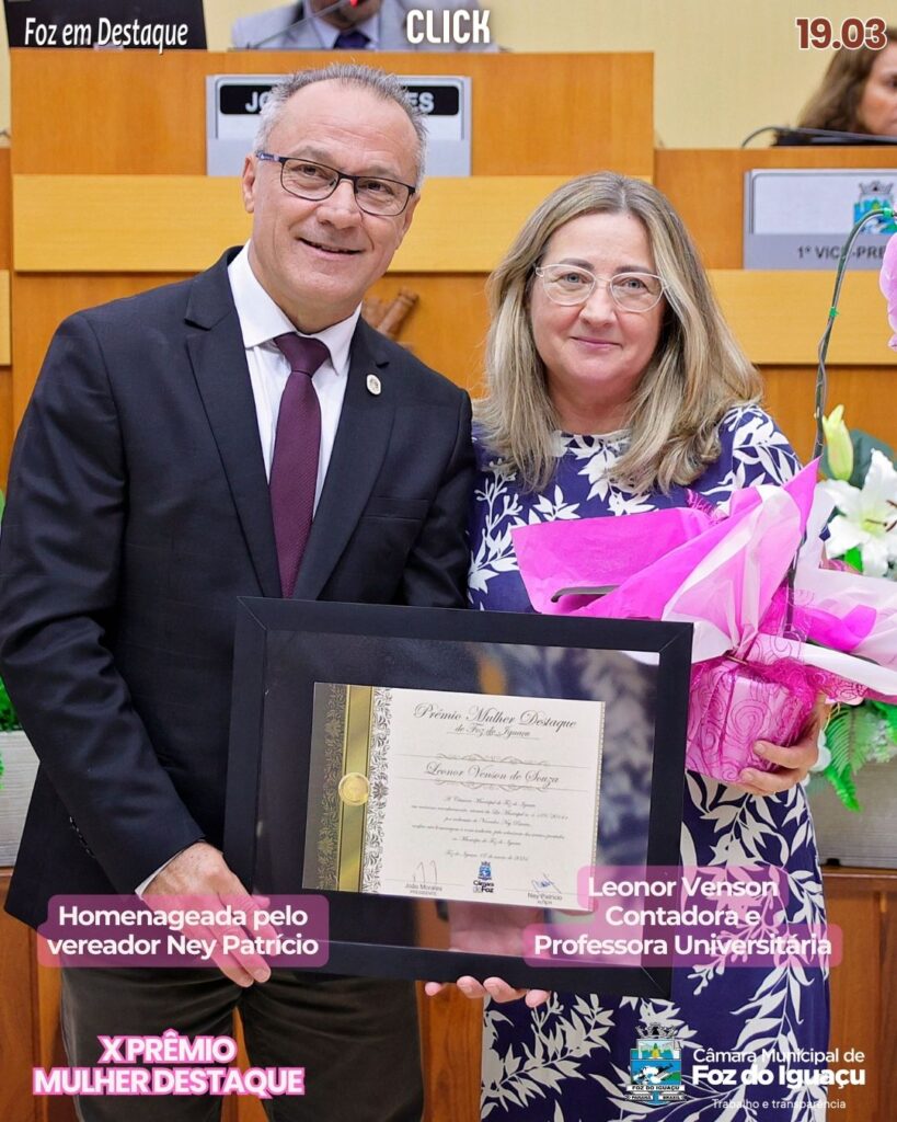 PREMIO MULHER DESTAQUE CAMARAFOZ -LEONOR VENSON CONTALIBILIDADE UDC - VEREADOR NEY PATRICIO