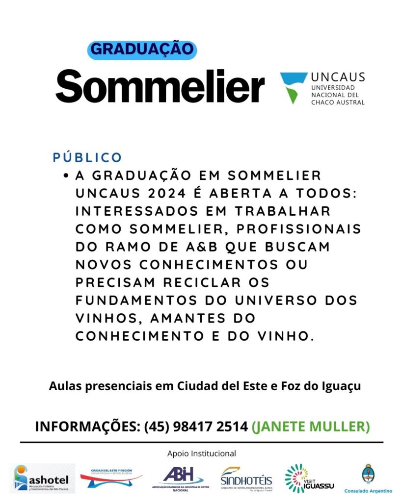 CURSO DE SOMMELIER UNCAUS FOZ