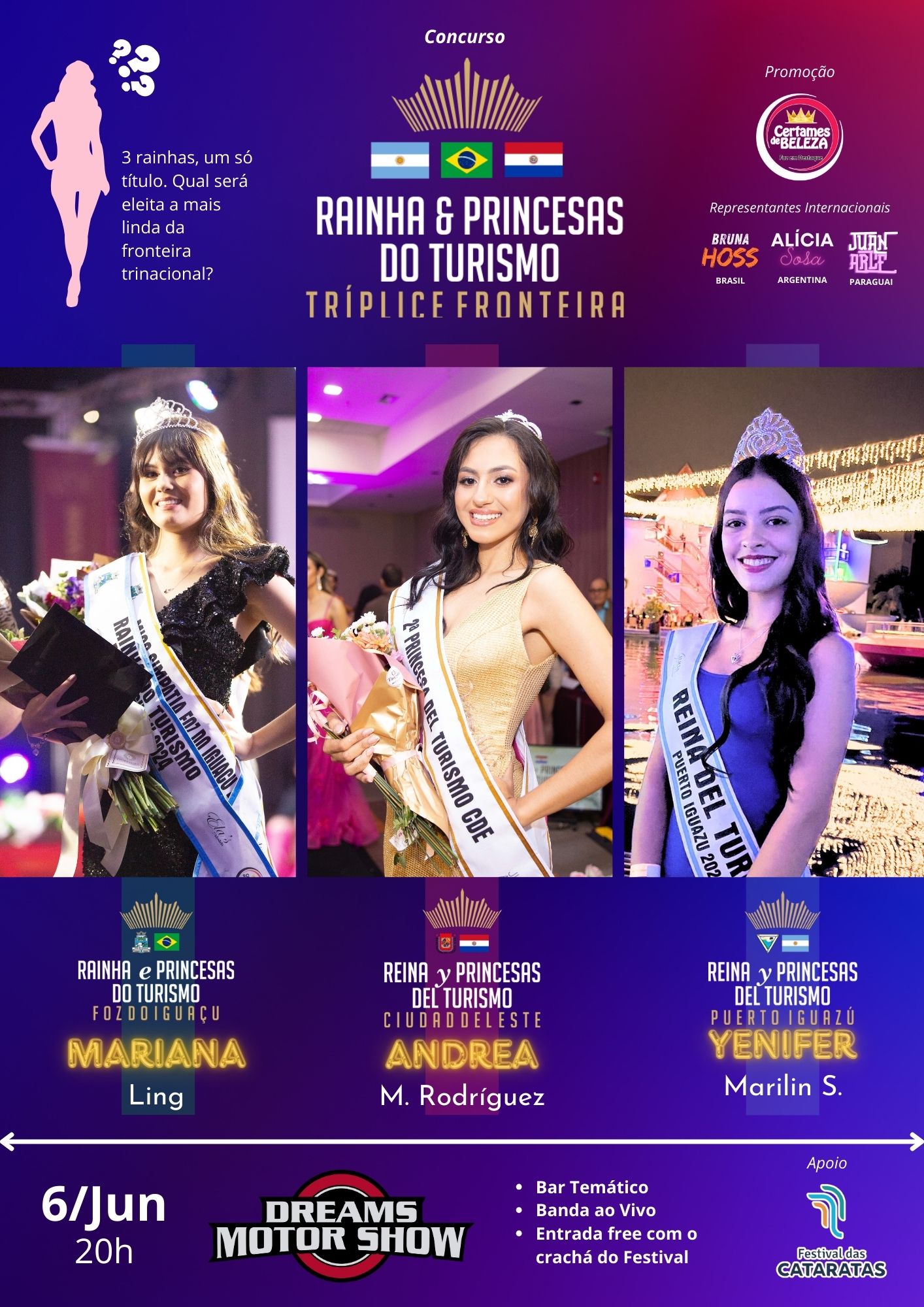 Eleição da Rainha do Turismo da Tríplice Fronteira será no dia 6/Jun CARTAZ