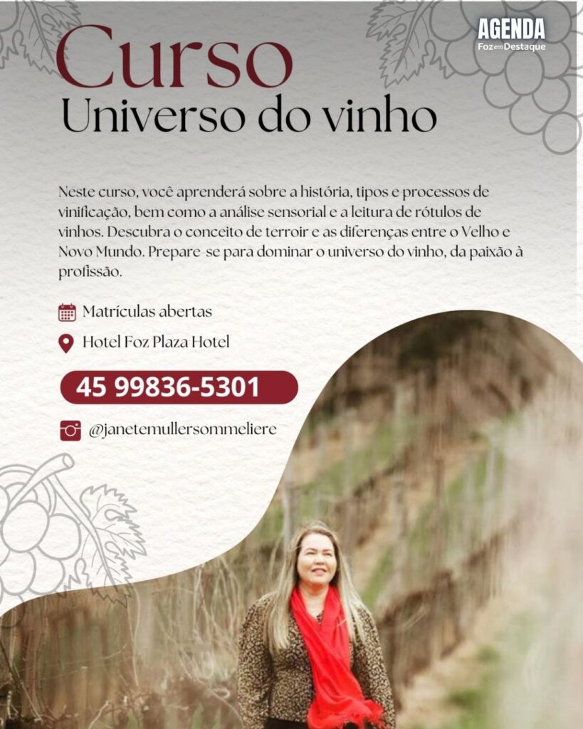 JANETE MULLER UNIVERSO DO VINHO - Curso de Vinho - Universo do Vinho da Paixão à Profissão - Janete Muller - Sommeliere