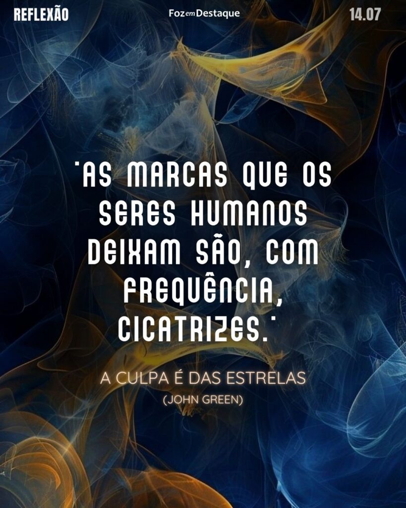 A Culpa é das Estrelas - Best-seller de John Green, que inspirou o filme homônimo de romance estadunidense de 2014 dirigido por Josh Boone com Shailene Woodley, Ansel Elgort - Reflexão 14 de Julho 2024 Foz em Destaque