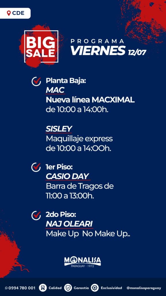 BIG SALE MONALISA PARAGUAY INVERNO 2024
