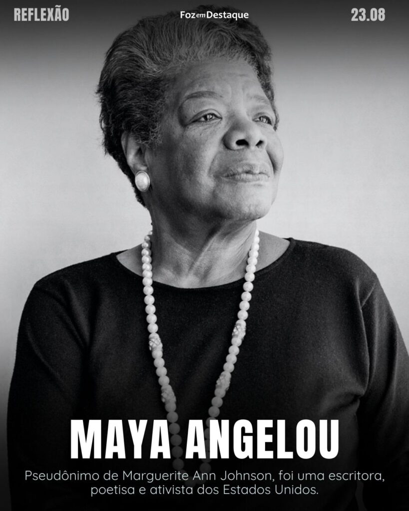 Maya Angelou - Pseudônimo de Marguerite Ann Johnson, foi uma escritora, poetisa e ativista dos Estados Unidos.