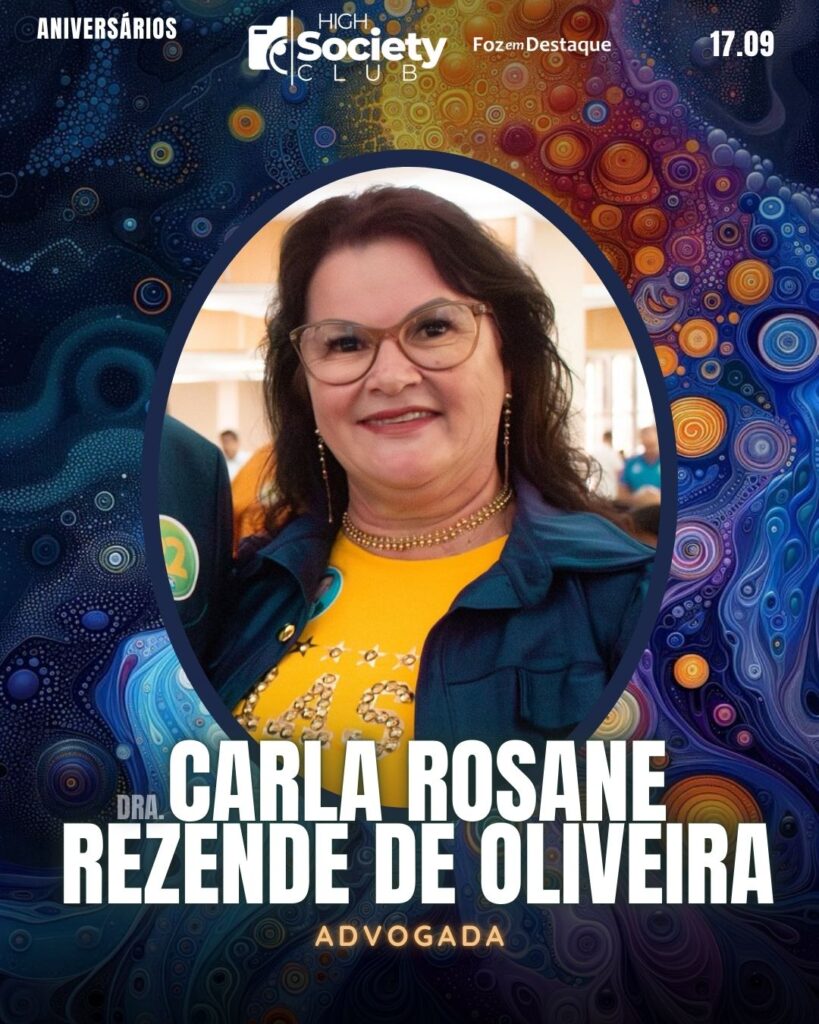 Dra.
Carla Rosane Rezende De Oliveira
Advogada
Aniversários 17 de Setembro 2024