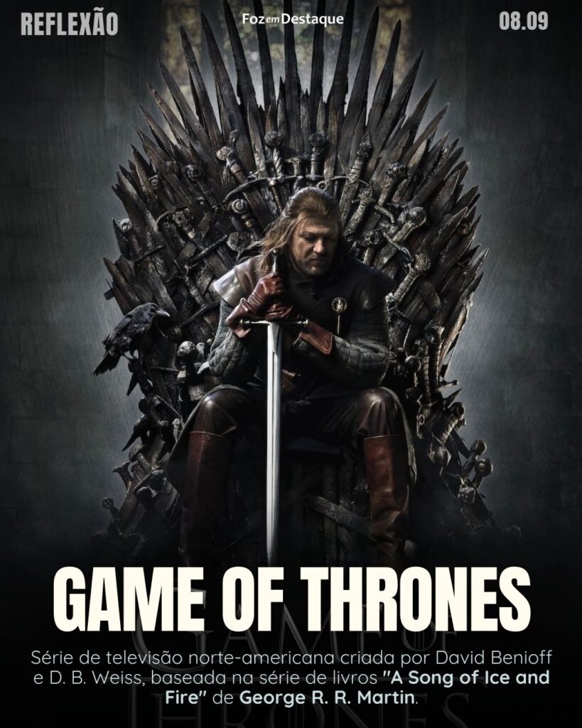 "Cada perda é uma lição, e cada lição nos torna melhores."
Game of Thrones - Série de televisão norte-americana criada por David Benioff e D. B. Weiss, baseada na série de livros "A Song of Ice and Fire" de George R. R. Martin.
Reflexão 21 de Setembro 2024