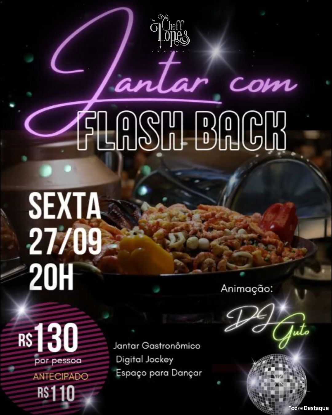 Jantar com Flashback no Cheff! AGENDA - cheff