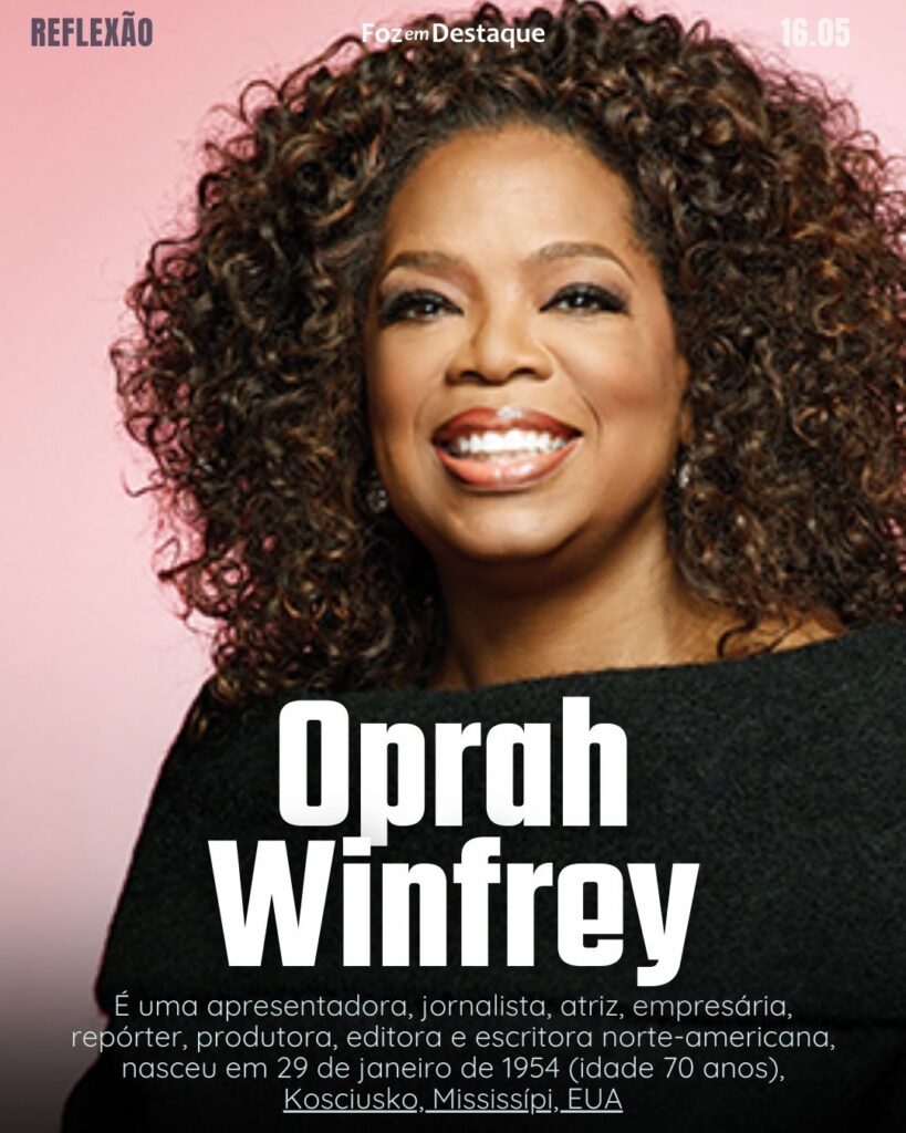 "A maior aventura que você pode ter é viver a vida dos seus sonhos."
(Oprah Winfrey)
Reflexão 22 de novembro 2024 Foz em Destaque - "Sua vida mais divertida!!!"