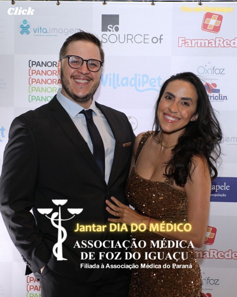JANTAR DIA DOS MÉDICOS FOZ - Dr. Marcel Castella, médica endocrinologista Dra. Francielle Bordim