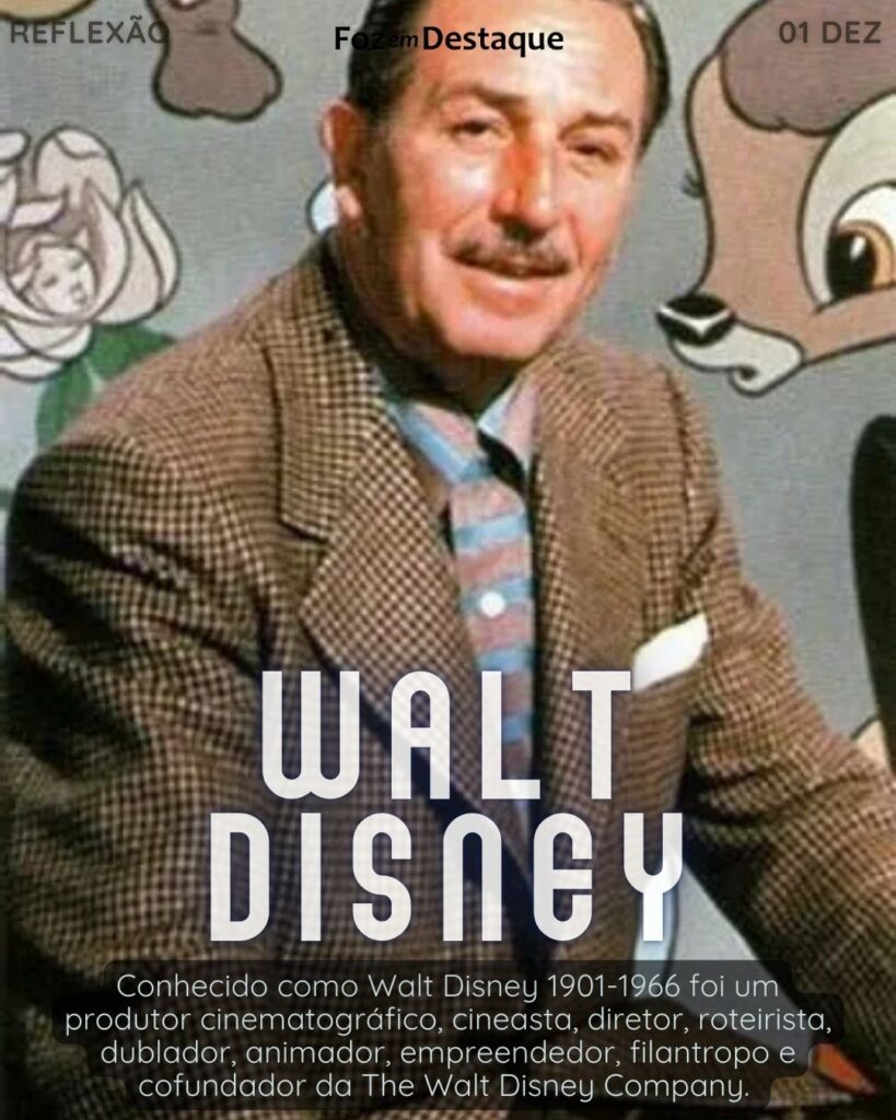 "Tudo o que um sonho precisa para se tornar real é alguém que acredite que ele possa ser realizado." (Walt Disney)
Reflexão 01 de dezembro 2024 Foz em Destaque "Sua Vida mais divertida!!!"