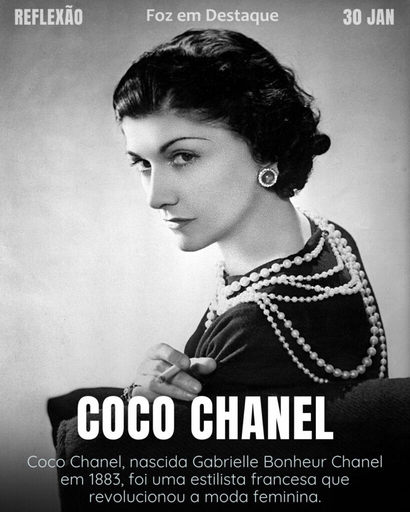 "Eu já não sou o que era: devo ser o que me tornei."(Coco Chanel)
Reflexão 30 de janeiro 2025 Foz em Destaque "Sua Vida mais divertida!!!"