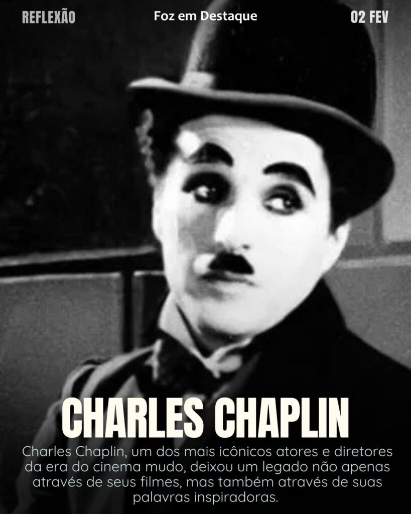 "A vida é maravilhosa se não se tem medo dela." (Charles Chaplin)
Reflexão 02 de fevereiro 2025 Foz em Destaque "Sua Vida mais divertida!!!"