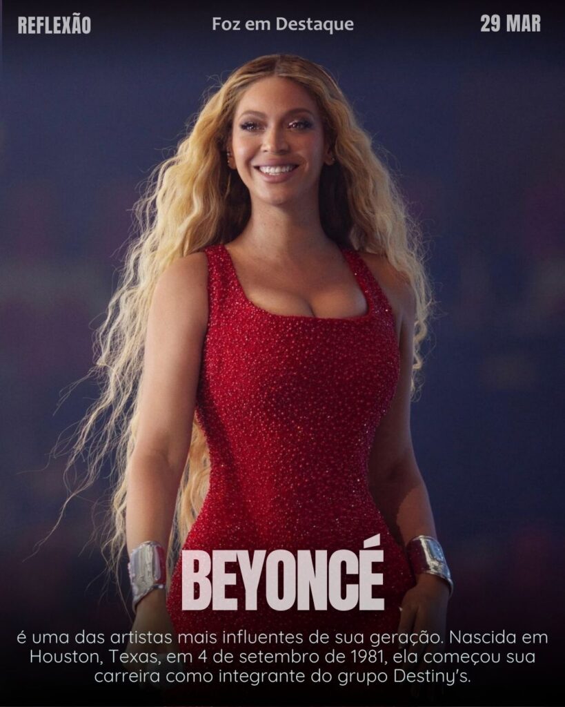 "Não tenha medo de cometer um erro, aceite os erros, eles fazem de você quem você é." (Beyoncé)
Reflexão 29 de março 2025 Foz em Destaque "Sua Vida mais divertida".