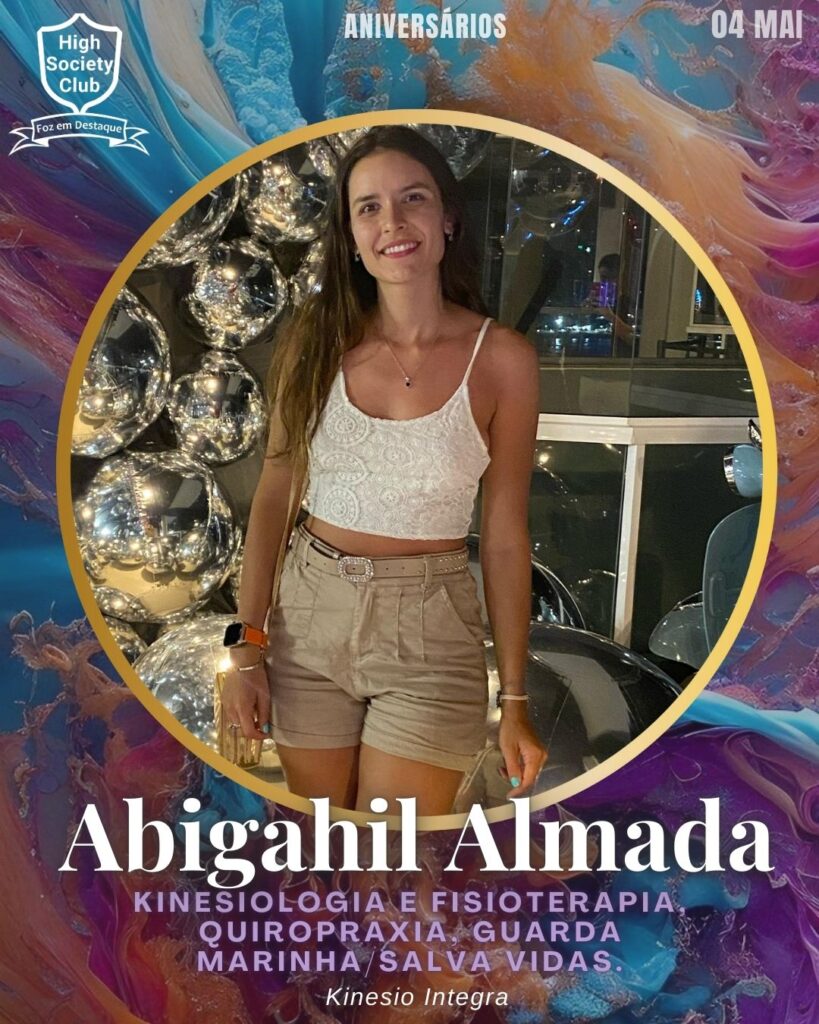Abigahil Almada
Licenciada em Kinesiologia e Fisioterapia, Quiropraxia, Guarda Marinha/Salva Vidas.