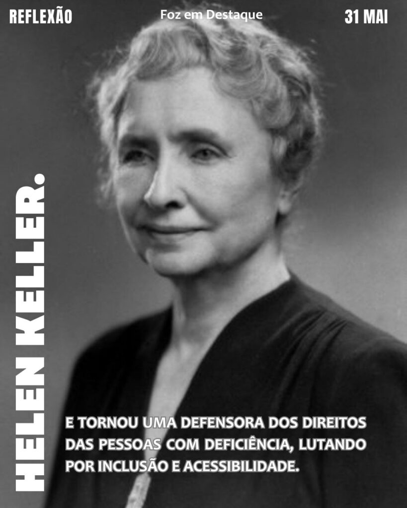 “Quando a porta da felicidade se fecha, outra se abre, mas muitas vezes olhamos tanto tempo para a porta fechada que não vemos que outra foi aberta para nós.”
– Helen Keller
Reflexão 31 de Maio 2025