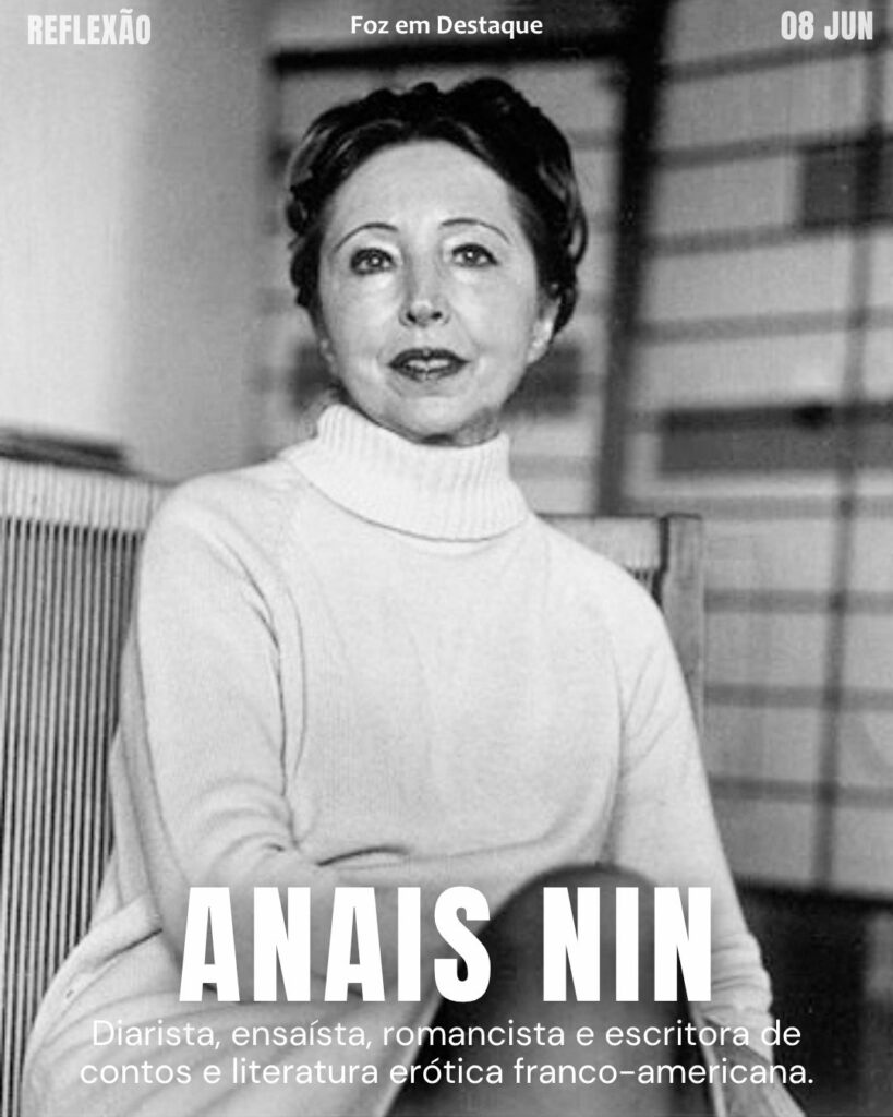 “A vida encolhe ou expande em proporção com sua coragem.” – Anaïs Nin
Reflexão 08 de Junho 2025 Foz em Destaque “Sua Vida mais divertida”.
