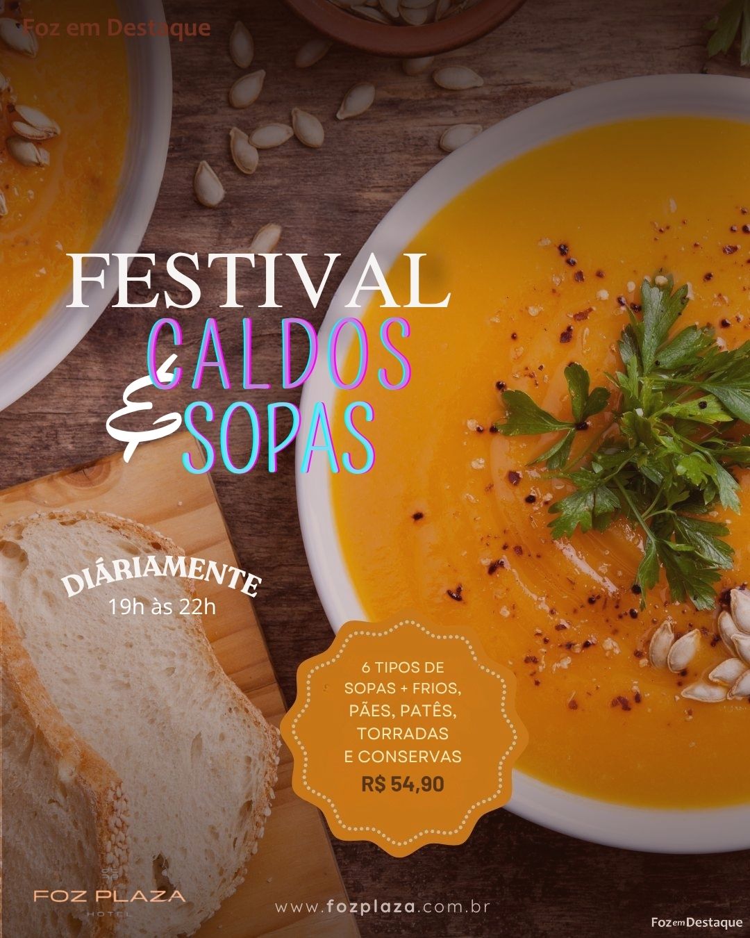 Caldos e Sopas no Foz Plaza caldos
