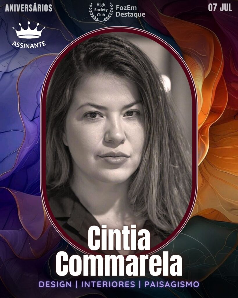 Cintia Commarela
Designer de interiores e paisagista, Cintia harmoniza estética e funcionalidade em projetos residenciais e comerciais pela região, valorizando cada detalhe.
High Socity Club Foz em Destaque