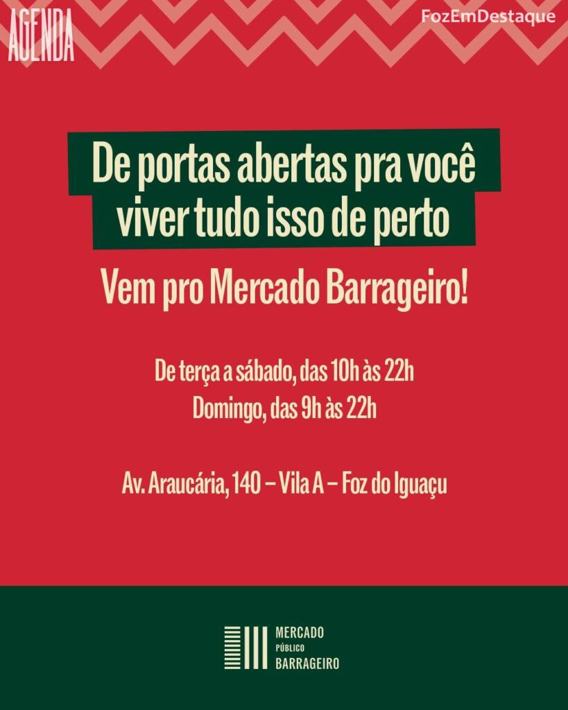 Mercado Público Barrageiro em Foz do Iguaçu - FozEmDestaque
Mercado Público Barrageiro: espaço cultural e gastronômico em Foz do Iguaçu. Descubra sabores regionais, eventos e apoie a economia local.