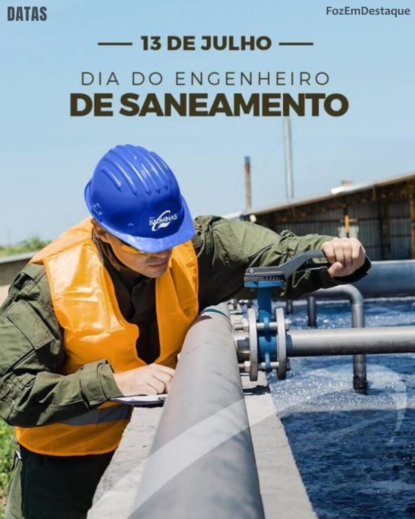 Dia do Engenheiro de Saneamento
Datas Comemorativas Hoje – 13 de Julho de 2025 - FozEmDestaque