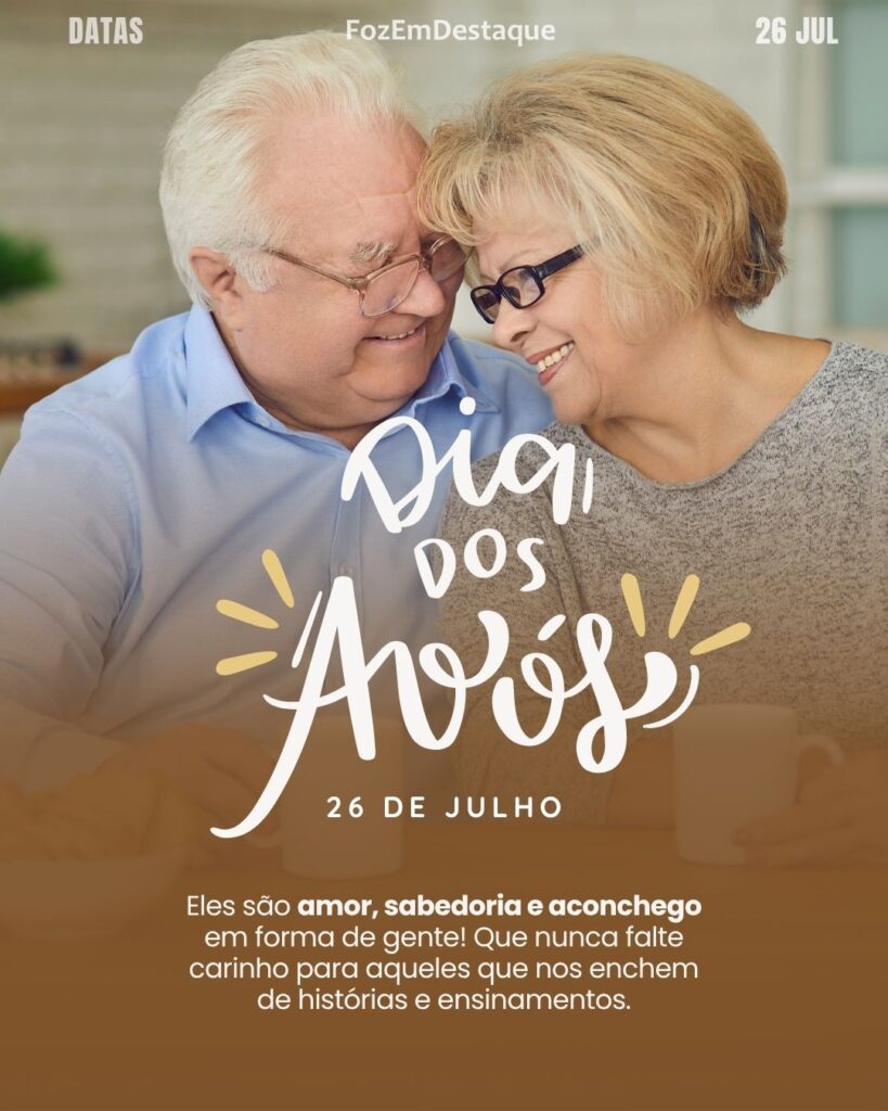 Dia dos Avós e das Avós: Carinho que atravessa gerações
26 julho datas comemorativas