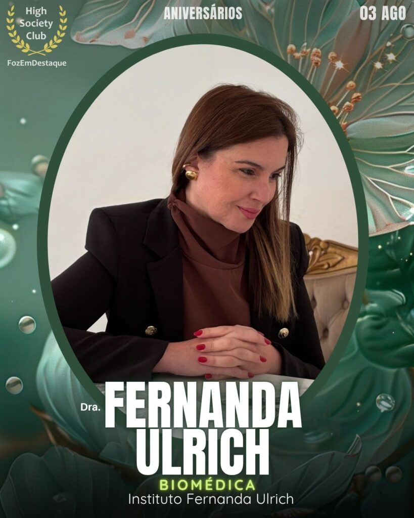 Dra. Fernanda Ulrich é biomédica e esteta, fundadora do Instituto Fernanda Ulrich, onde oferece procedimentos de harmonização facial e cuidados preventivos.