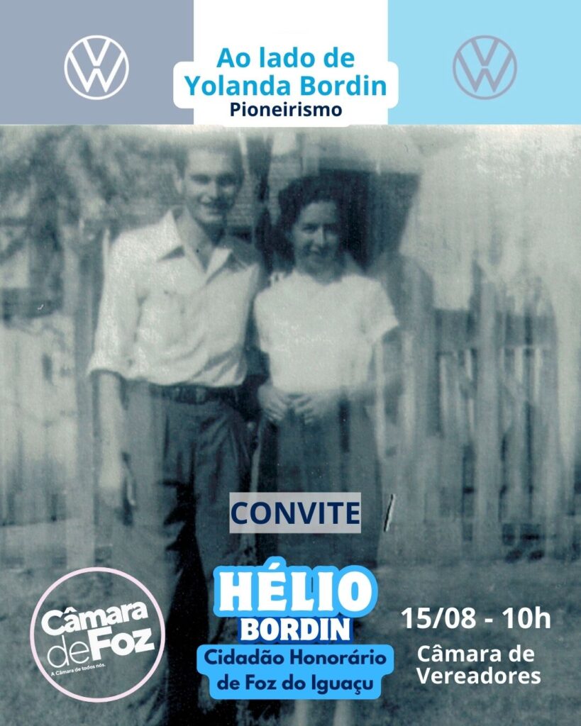 Hélio David Bordin Cidadão de Foz do Iguaçu - Hélio Bordin
Vereador Paulo Debrito
Wolkswagen Paraguaçu
FozEmDestaque
Yolnda Bordin