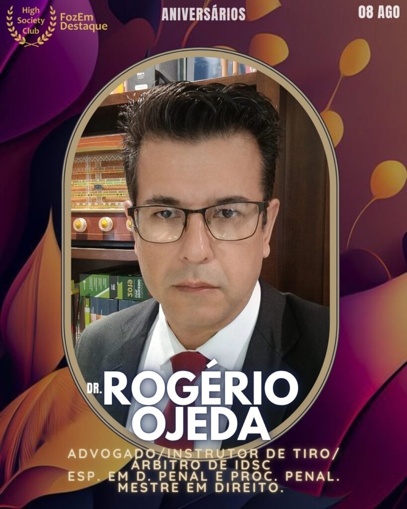 Rogério Irineo Ojeda (Dr. Rogério Ojeda)
Advogado
Instrutor de Tiro Desportivo