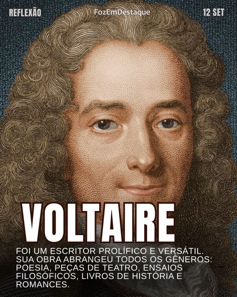 FozEmDestaque
A vingança dos invejosos
Reflexão Diária
"Aqueles que não conseguem vencer na vida, vingam-se falando mal dela." (Voltaire)