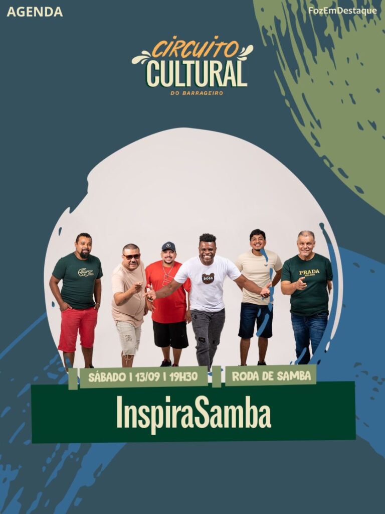 Agenda Mercado 11/14 Setembro
Agenda Cultural Mercado Públioc Barrageiro
InspiraSamba
FozEmDestaque