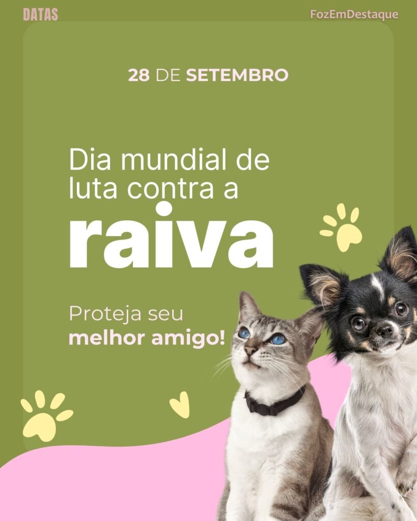Dia Mundial de Luta contra a Raiva
Datas comemorativas 28/09/2025 FozEmDestaque