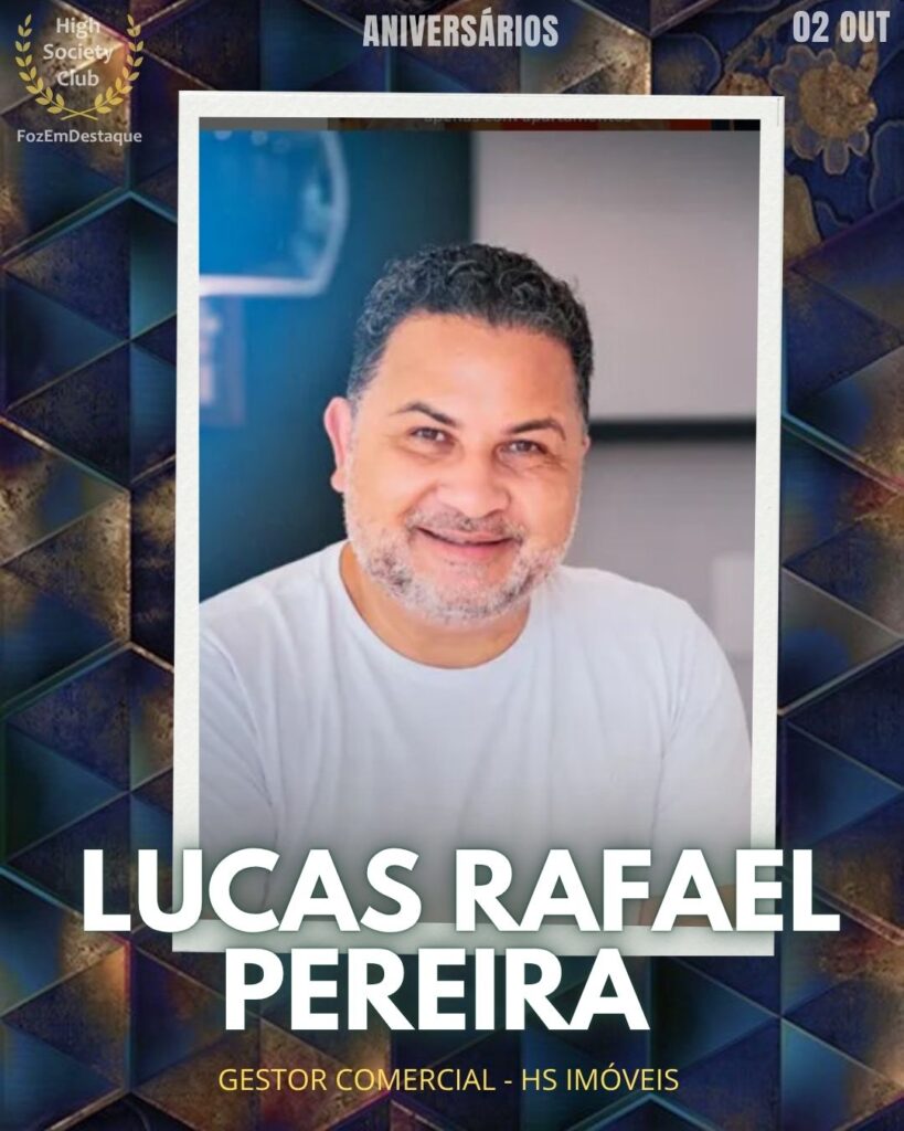 Lucas Rafael Pereira de Souza
Gestor Comercial - HS Imóveis
