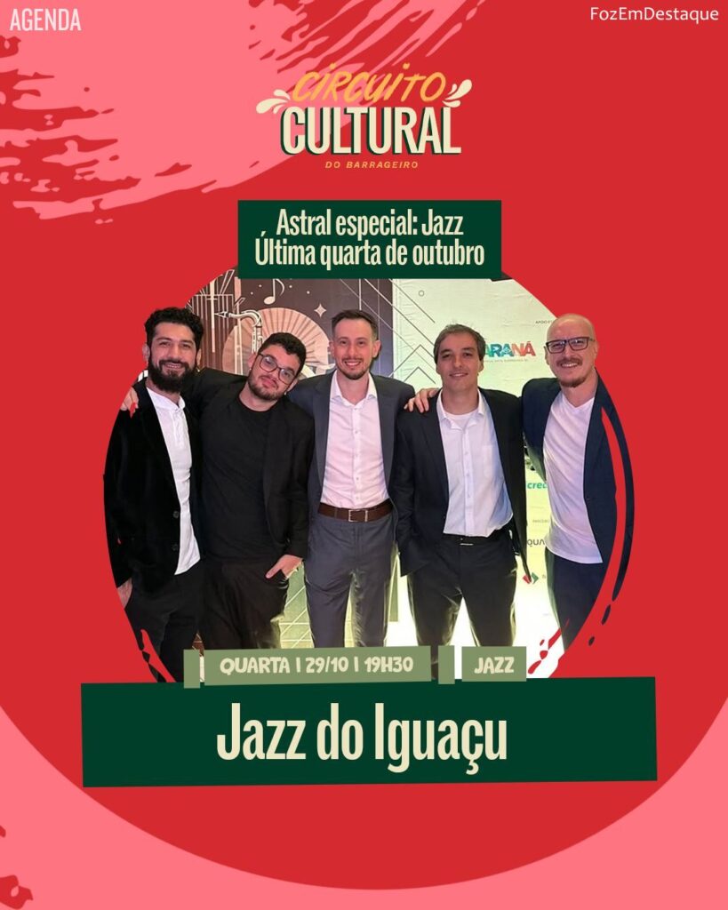 Jazz do Iguaçu
Circuito Cultural Mercado Público Barrageiro
Agenda Mercado 100fronteiras Jazz